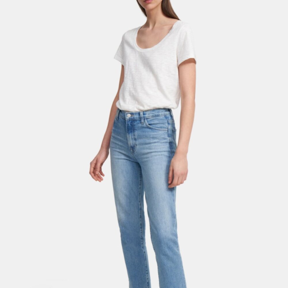 Theory Open Neck Tee in Organic Cotton SZ P